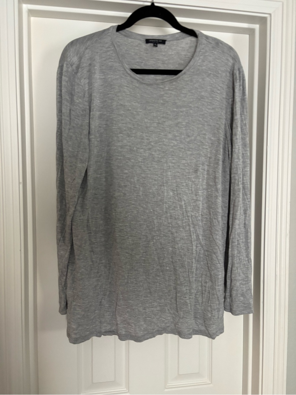 Lafayette 148 New York Heather Gray Long-Sleeve Crewneck Tee